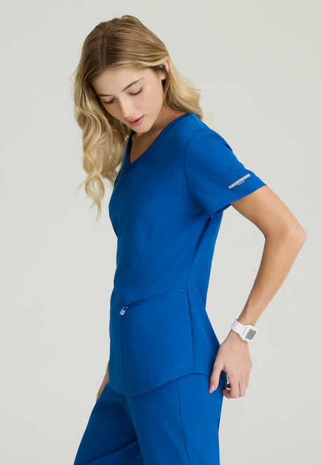 Skechers™ Vitality Women's Electra 3-Pocket Ribbed V-Neck Scrub Top