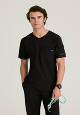 Skechers™ By Barco Ripstop Men's 3-Pocket Round-Neck  High-Low Station Top