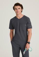 Skechers™ By Barco Ripstop Men's 3-Pocket Round-Neck  High-Low Station Top
