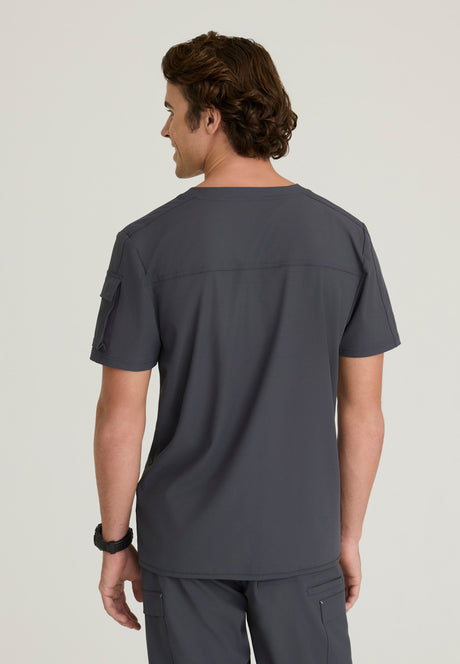 Skechers™ By Barco Ripstop Men's 3-Pocket Round-Neck  High-Low Station Top