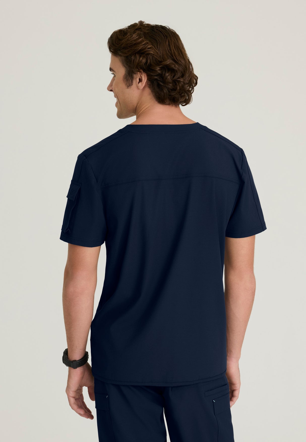 Skechers™ By Barco Ripstop Men's 3-Pocket Round-Neck  High-Low Station Top