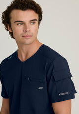 Skechers™ By Barco Ripstop Men's 3-Pocket Round-Neck  High-Low Station Top