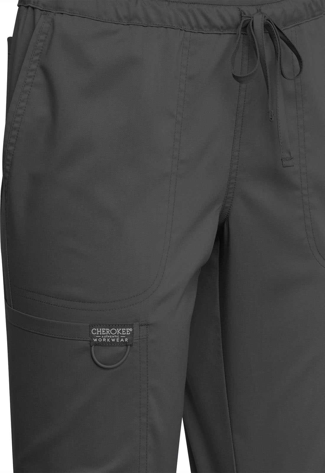 Cherokee Workwear Revolution Women's 5-Pocket Petite Tapered Leg Drawstring Pant