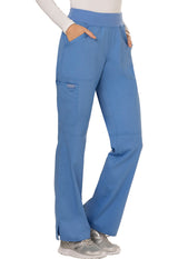 Cherokee Workwear Revolution Women's 4-Pocket Tall Mid Rise Straight Leg Pull-On Pant