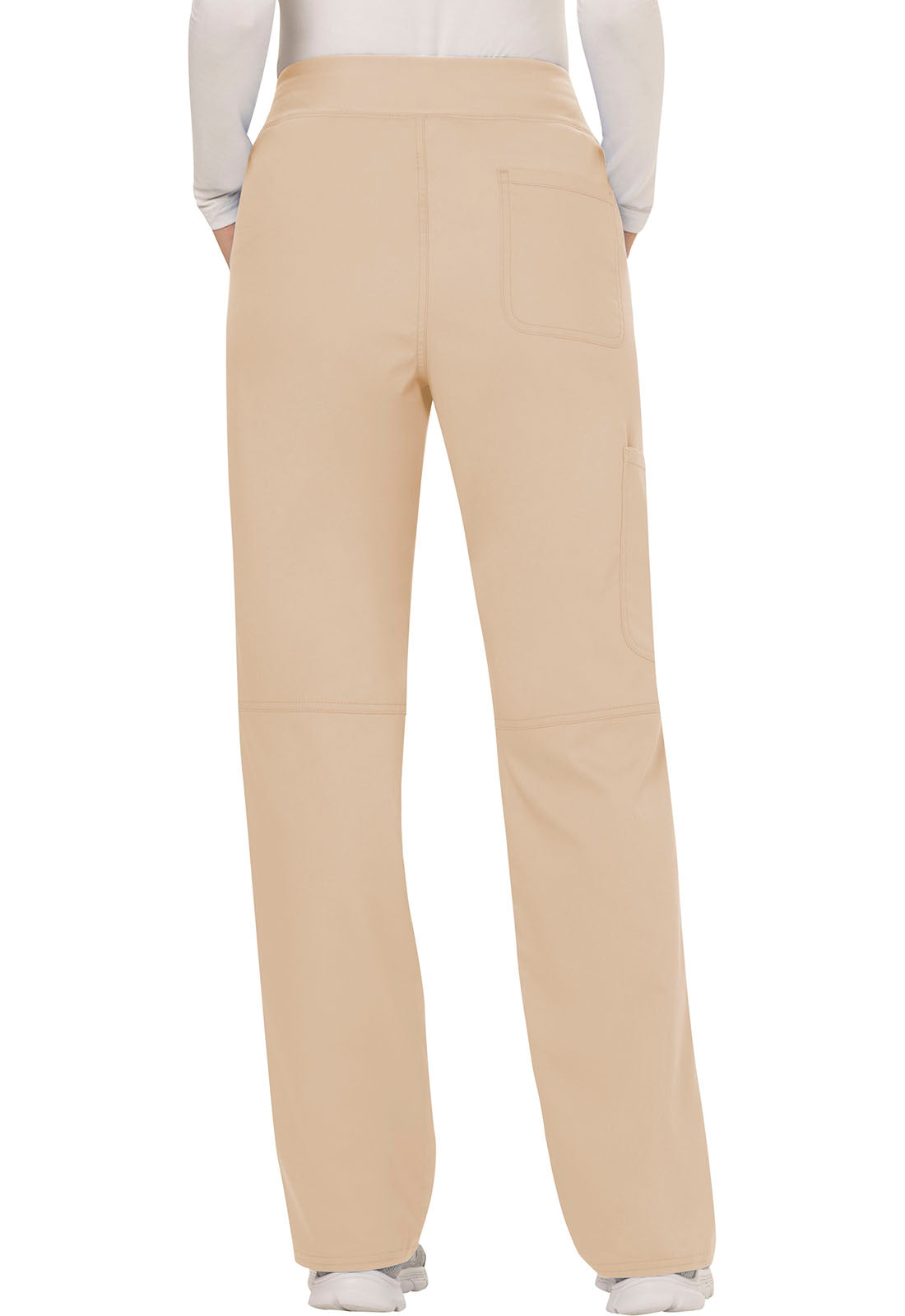 Cherokee Workwear Revolution Women's 4-Pocket Petite Mid Rise Straight Leg Pull-On Pant