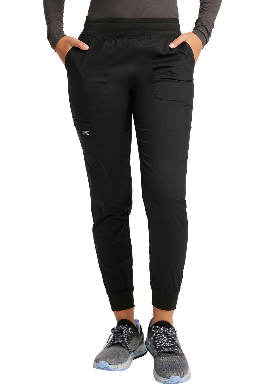 Cherokee Workwear Revolution Women's 5-Pocket Petite Mid Rise Jogger