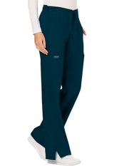 Cherokee Workwear Revolution Women's 5-Pocket Mid Rise Moderate Flare Drawstring Pant