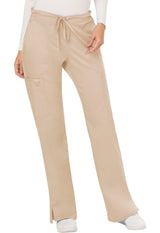 Cherokee Workwear Revolution Women's 5-Pocket Mid Rise Moderate Flare Drawstring Pant