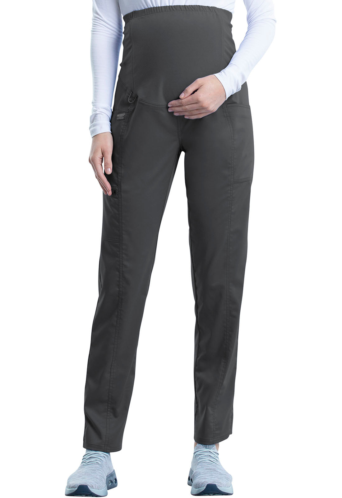 Cherokee Workwear Revolution Women's 3-Pocket Petite Maternity Straight Leg Pant