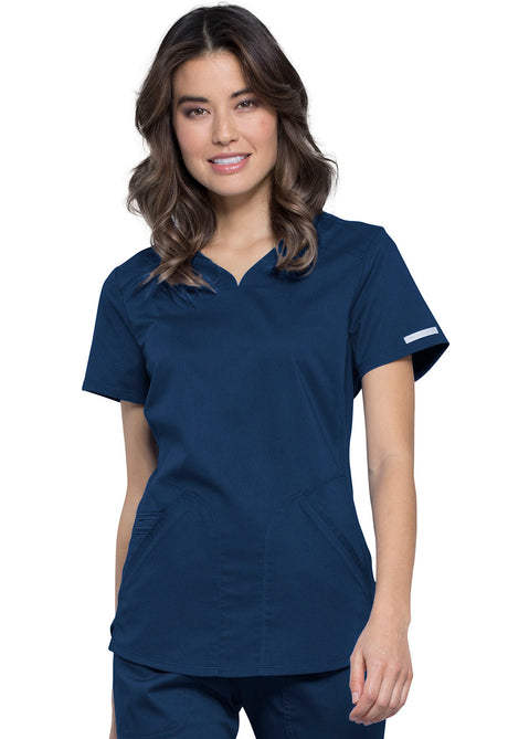 Cherokee Workwear Women's 2-Pocket V-Neck Top