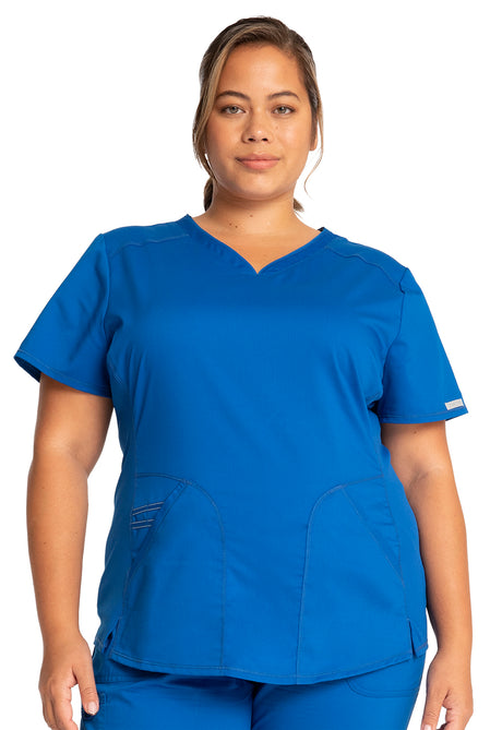 Cherokee Workwear Women's 2-Pocket V-Neck Top