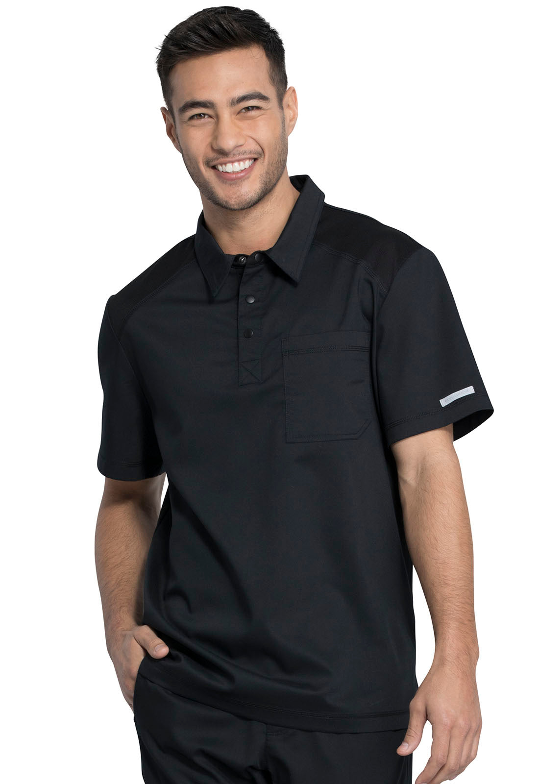 Cherokee Workwear Revolution Men's 1-Pocket Polo Shirt - XS / Black