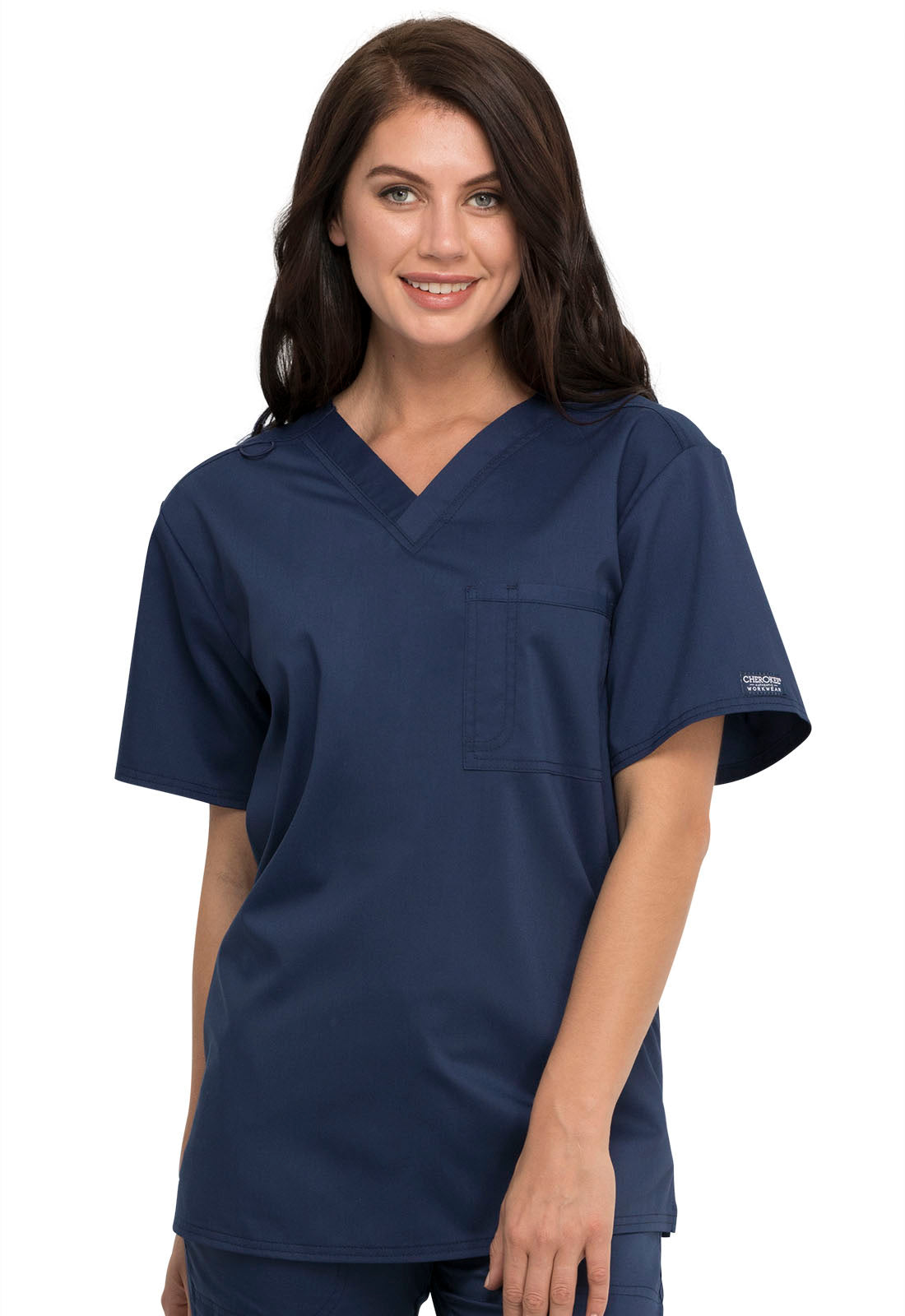 Cherokee Workwear Revolution Unisex Unisex 1 Pocket Tuckable V-Neck Top