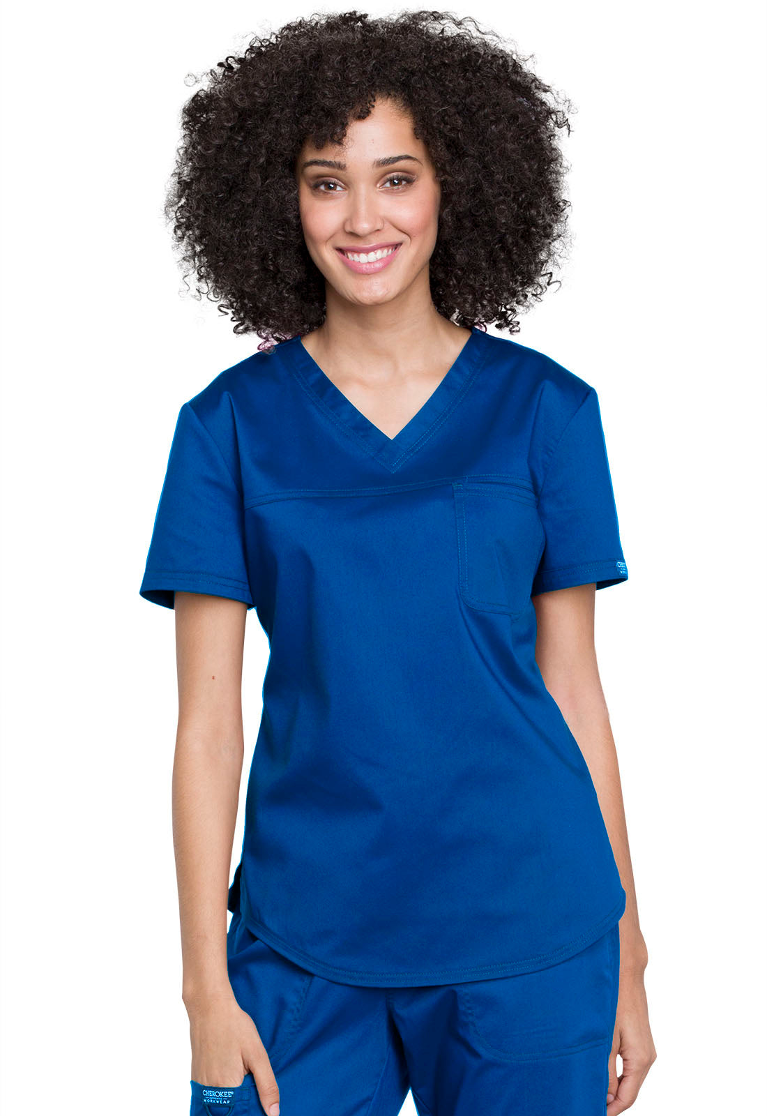 Cherokee Workwear Women's 1-Pocket Tuckable V-Neck O.R. Top