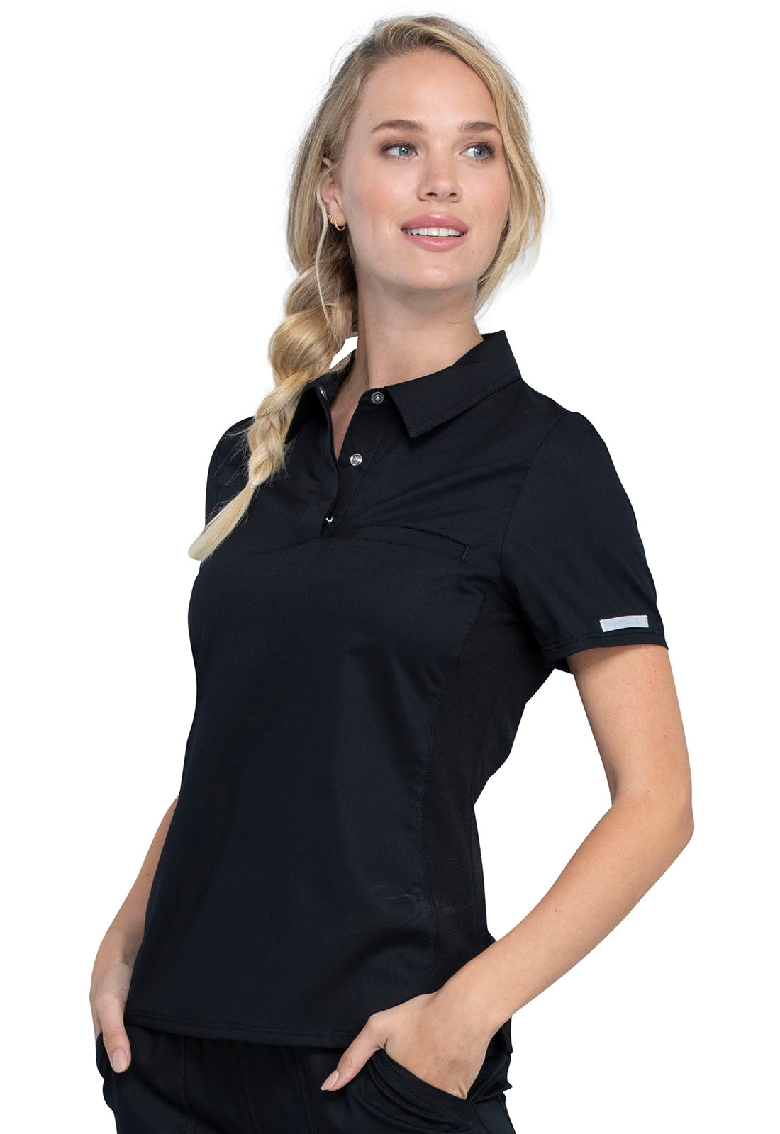 Cherokee Workwear Women's 1-Pocket Tuckable Snap Front Polo Shirt