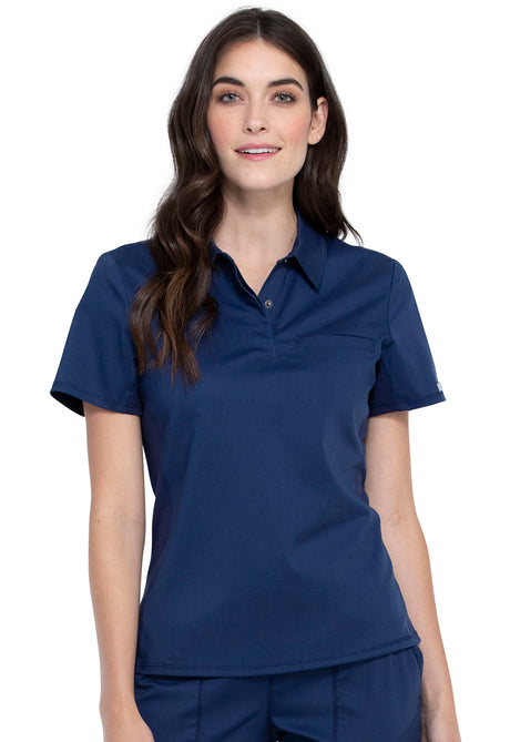 Cherokee Workwear Women's 1-Pocket Tuckable Snap Front Polo Shirt