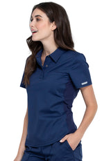 Cherokee Workwear Women's 1-Pocket Tuckable Snap Front Polo Shirt