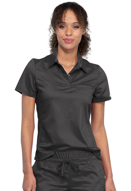 Cherokee Workwear Women's 1-Pocket Tuckable Snap Front Polo Shirt