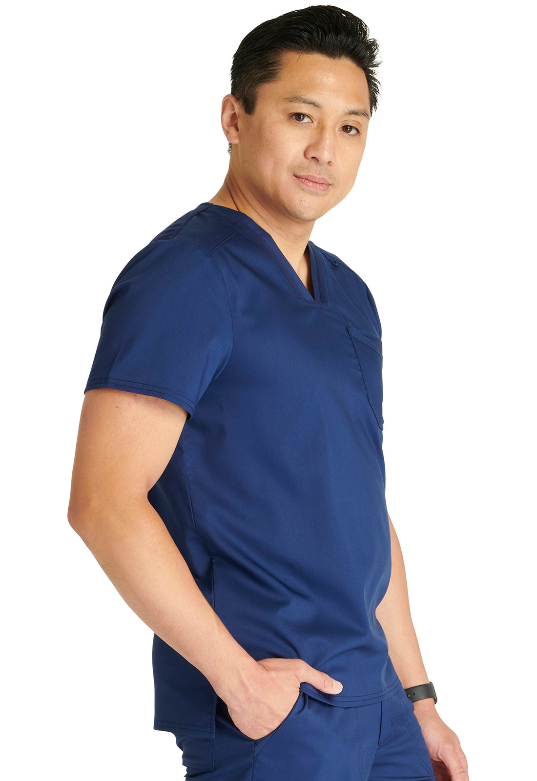 Cherokee Workwear Revolution Men's 2-Pocket V-Neck Top