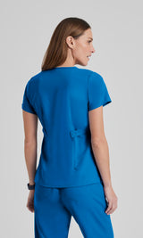Grey's Anatomy™ Women's Riley 3-Pocket Mock Wrap V-Neck Scrub Top