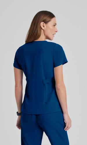 Grey's Anatomy™ Women's Riley 3-Pocket Mock Wrap V-Neck Scrub Top