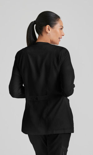 Grey's Anatomy™ Women's Jamie 4-Pocket Snap-Front Crewneck Warm-Up