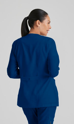 Grey's Anatomy™ Women's Jamie 4-Pocket Snap-Front Crewneck Warm-Up