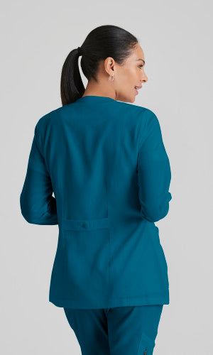 Grey's Anatomy™ Women's Jamie 4-Pocket Snap-Front Crewneck Warm-Up