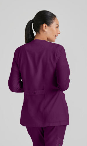 Grey's Anatomy™ Women's Jamie 4-Pocket Snap-Front Crewneck Warm-Up