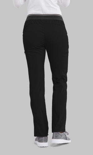 Grey's Anatomy™ Spandex Stretch Women's Kim 3-Pocket Mid-Rise Straight Leg Petite Pant