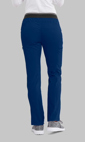 Grey's Anatomy™ Spandex Stretch Women's Kim 3-Pocket Mid-Rise Straight Leg Petite Pant