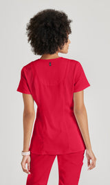 Grey's Anatomy™ Spandex Stretch Women's Serena 3-Pocket Curved V-Neck Scrub Top