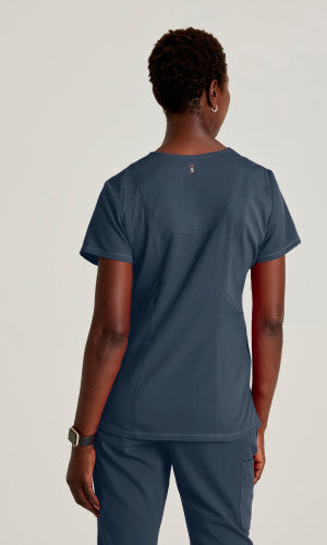 Grey's Anatomy™ Spandex Stretch Women's Serena 3-Pocket Curved V-Neck Scrub Top