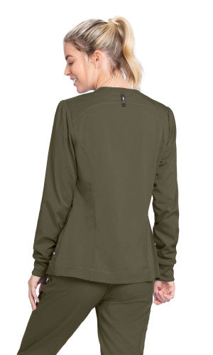 Grey's Anatomy™ Spandex Stretch Women's Millie 3-Pocket Crewneck Scrub Jacket