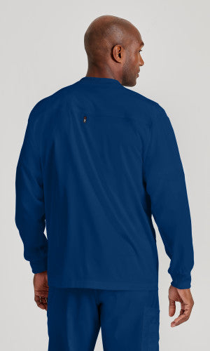 Grey's Anatomy™ Spandex Stretch Men's React 5-Pocket Crewneck Warmup Scrub Jacket