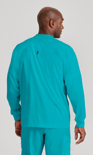 Grey's Anatomy™ Spandex Stretch Men's React 5-Pocket Crewneck Warmup Scrub Jacket