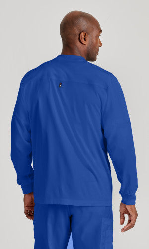 Grey's Anatomy™ Spandex Stretch Men's React 5-Pocket Crewneck Warmup Scrub Jacket