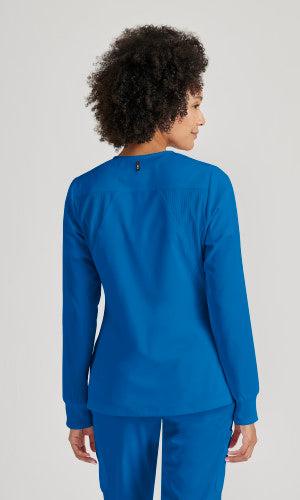 Grey's Anatomy™ Spandex Stretch Women's Gianna 5-Pocket Crewneck Scrub Jacket
