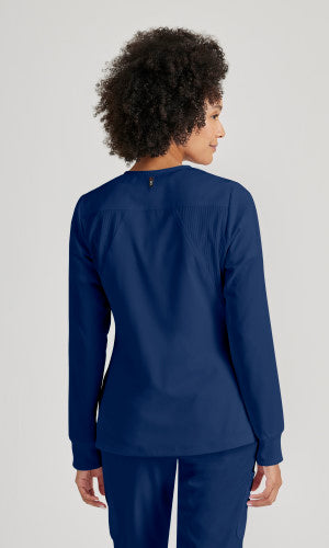Grey's Anatomy™ Spandex Stretch Women's Gianna 5-Pocket Crewneck Scrub Jacket