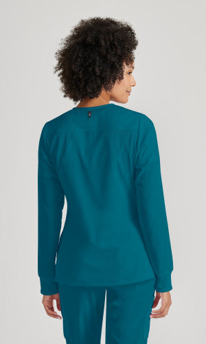 Grey's Anatomy™ Spandex Stretch Women's Gianna 5-Pocket Crewneck Scrub Jacket