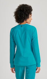 Grey's Anatomy™ Spandex Stretch Women's Gianna 5-Pocket Crewneck Scrub Jacket