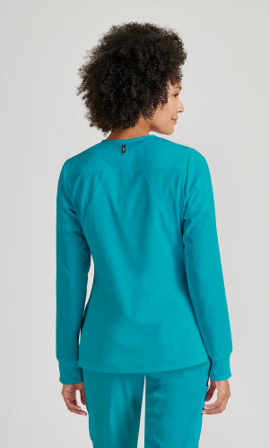 Grey's Anatomy™ Spandex Stretch Women's Gianna 5-Pocket Crewneck Scrub Jacket