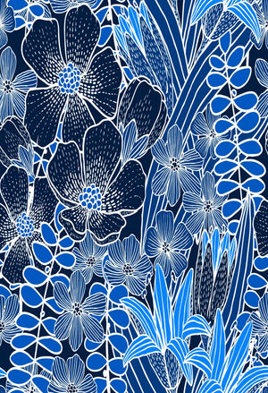 Cutieful Women's Blue Flowers Print Sheer Knee High Compression Socks 8-15 mmHg