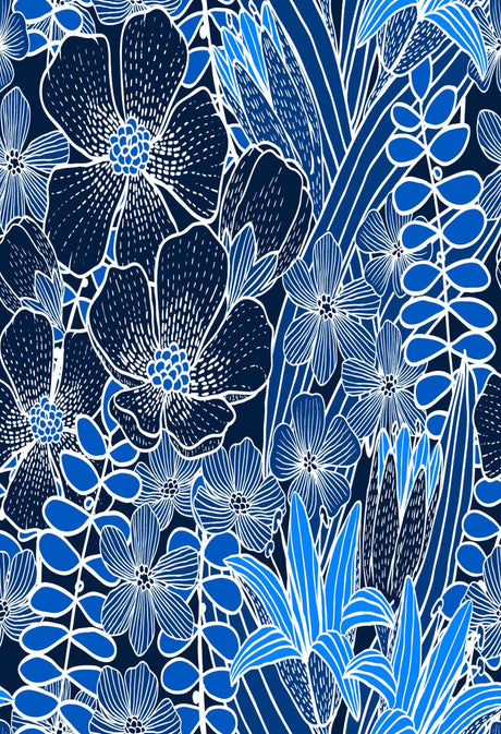Cutieful Blue Flowers Print Sheer Knee High Compression Socks 8-15 mmHg