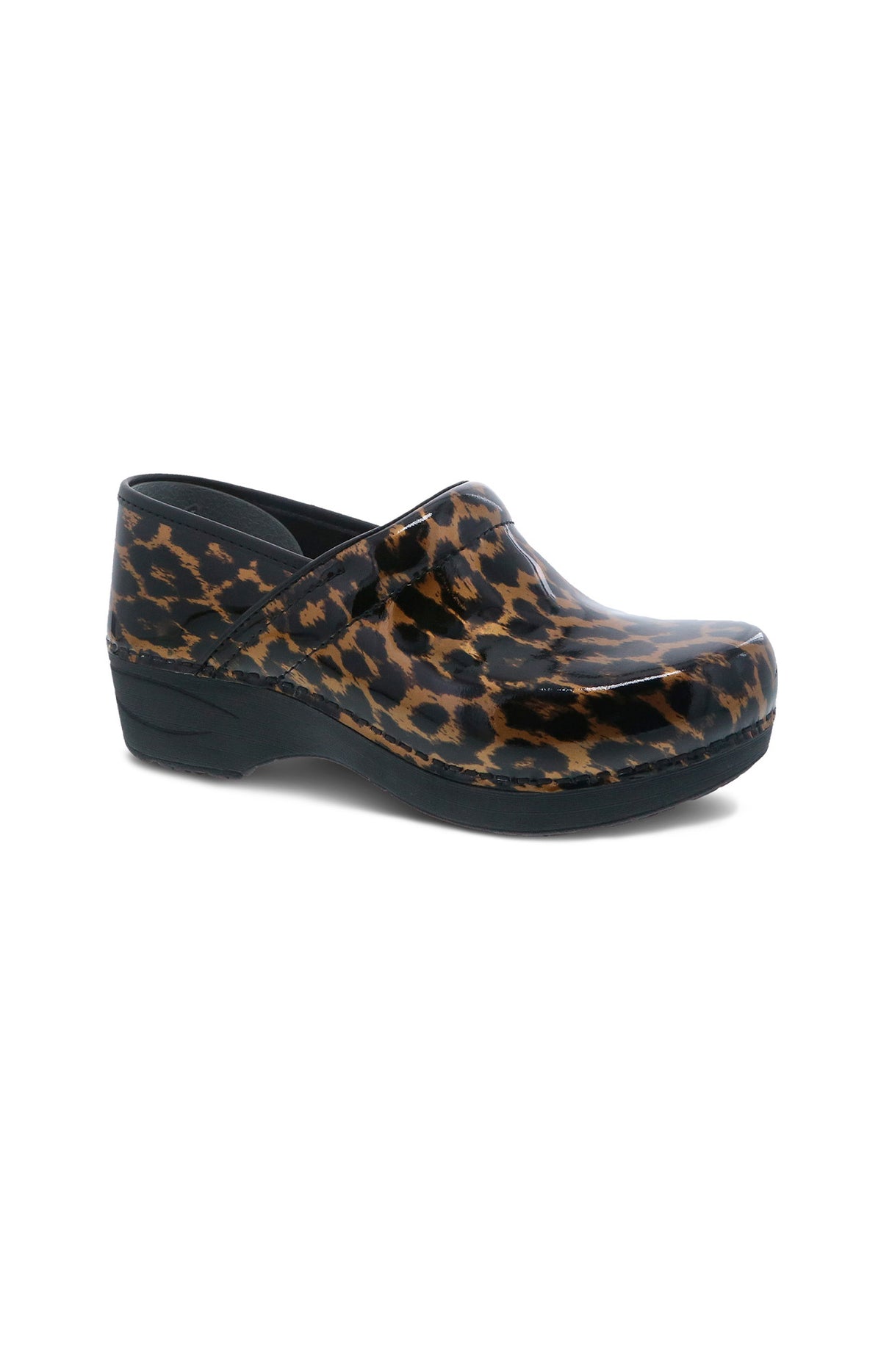 Dansko XP 2.0 Women's Brown Leopard Patent Stapled Clog