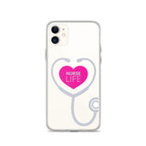 "Nurse Life" Stethoscope Clear Case for iPhone®