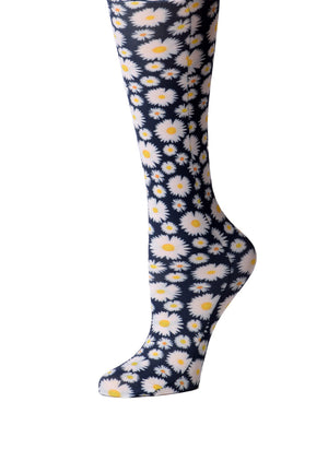Cutieful Women's Daisies Print Sheer Knee High Compression Socks 8-15 mmHg