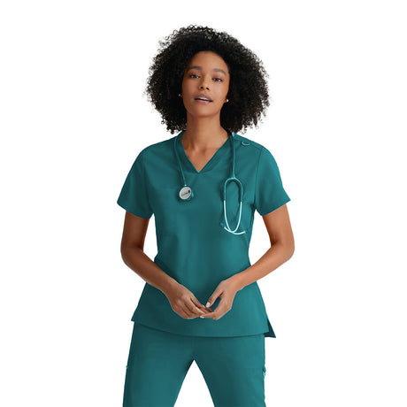 Grey's Anatomy™ Spandex Stretch Women's Bree 1-Pocket Tuck-In Scrub Top