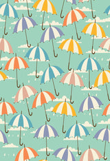 Cutieful Striped Umbrellas Print Sheer Knee High Compression Socks 8-15 mmHg