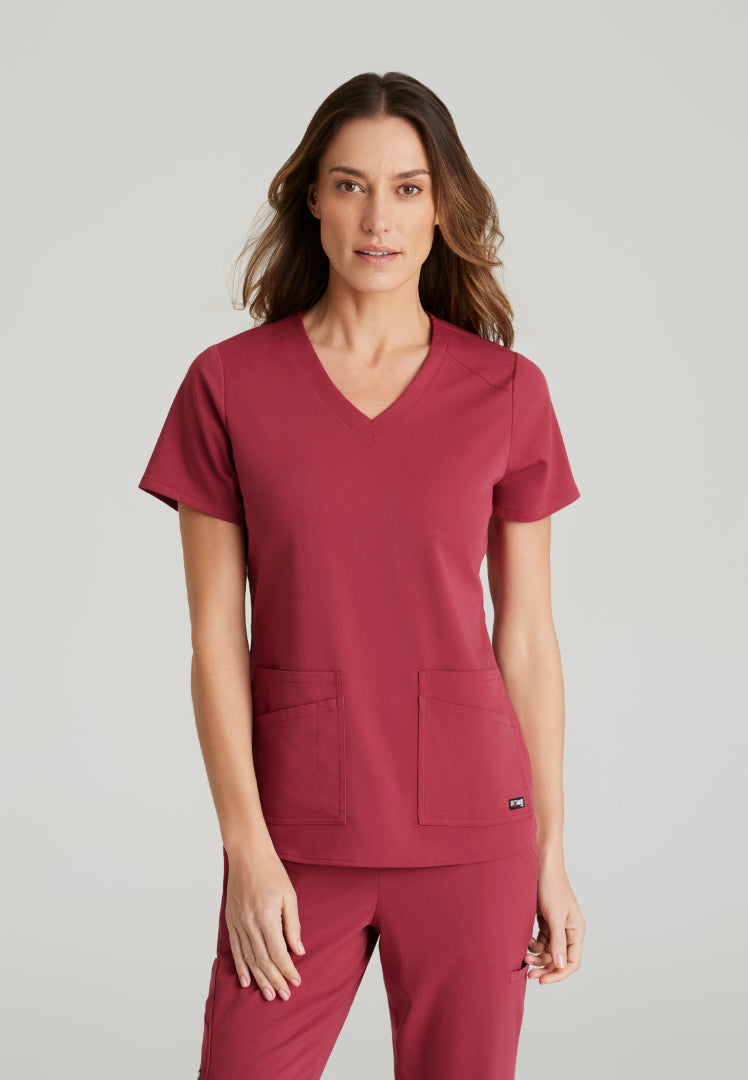 Grey's Anatomy™ Spandex Stretch Women's Emma 4-Pocket V-Neck Scrub Top